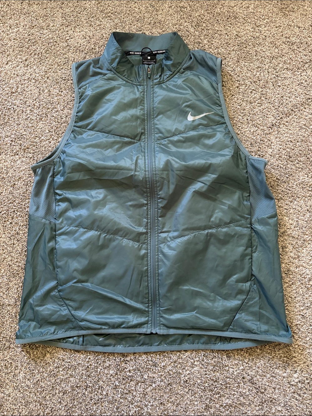 Nike Running Men's Teal Puffer Vest with Swoosh